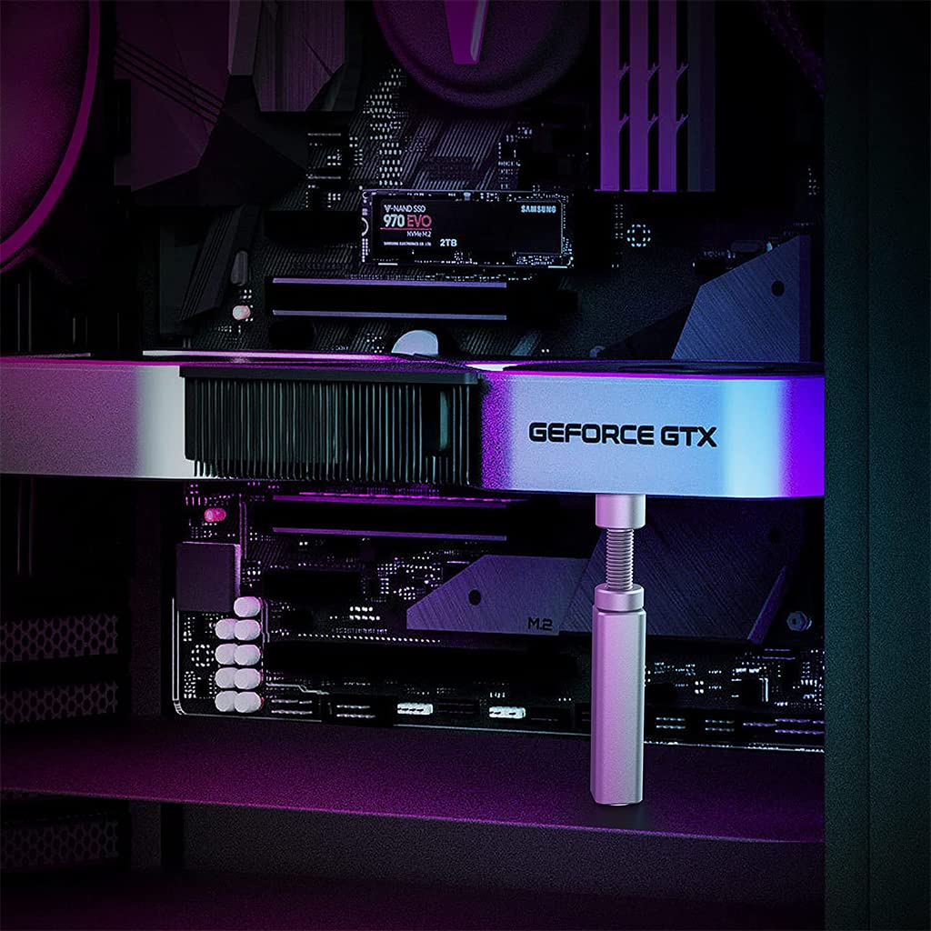 HASTHIP Graphics Card Bracket, Aluminum Alloy Graphics Card Holder Bracket, GPU Stand. Adjustable Height Graphics Card GPU Brace Support Video Card Sag Holder Bracket Support Desktop Computer