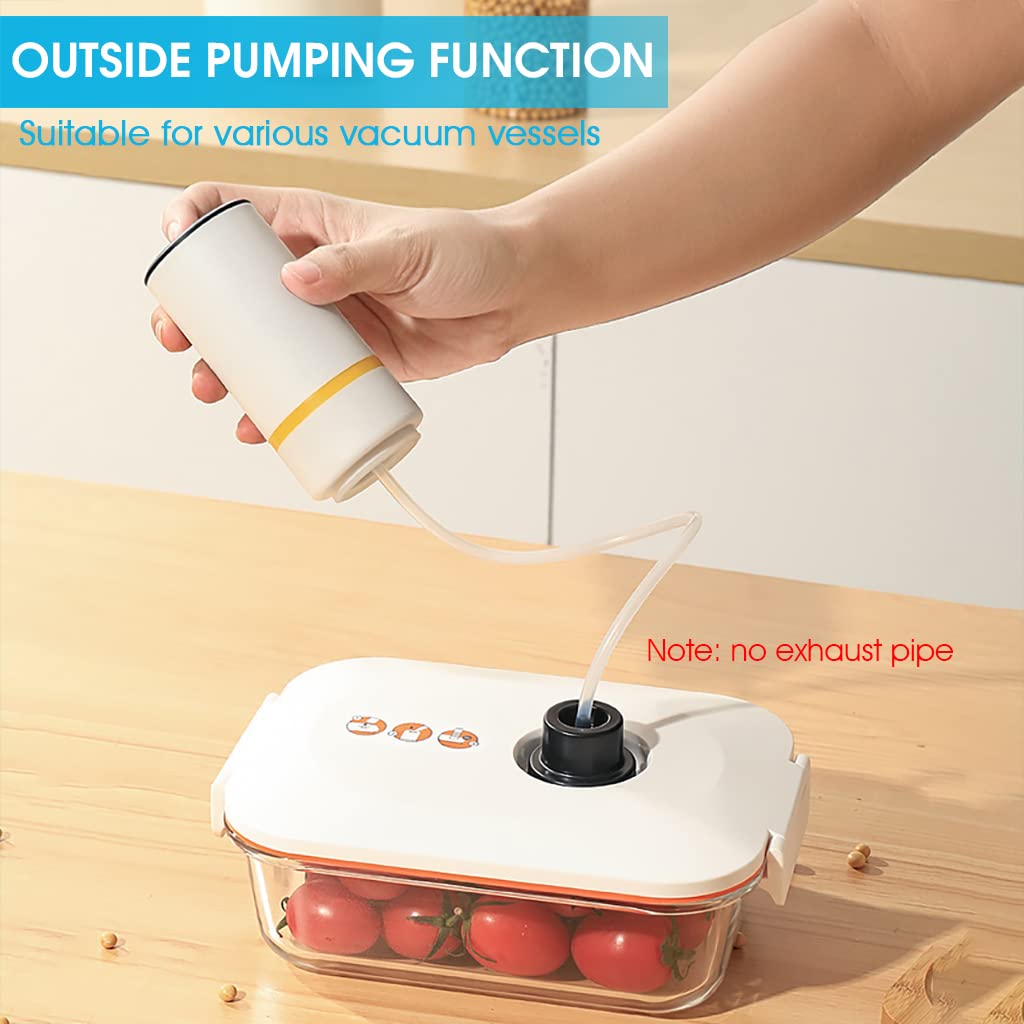 HASTHIP Portable Vacuum Sealer Set, USB Rechargeable Handheld Pump, with 5 Reusable Zipper Vacuum Bags, Automatic Vacuum Air Sealing Machine, Easy to Clean and Keep Fresh
