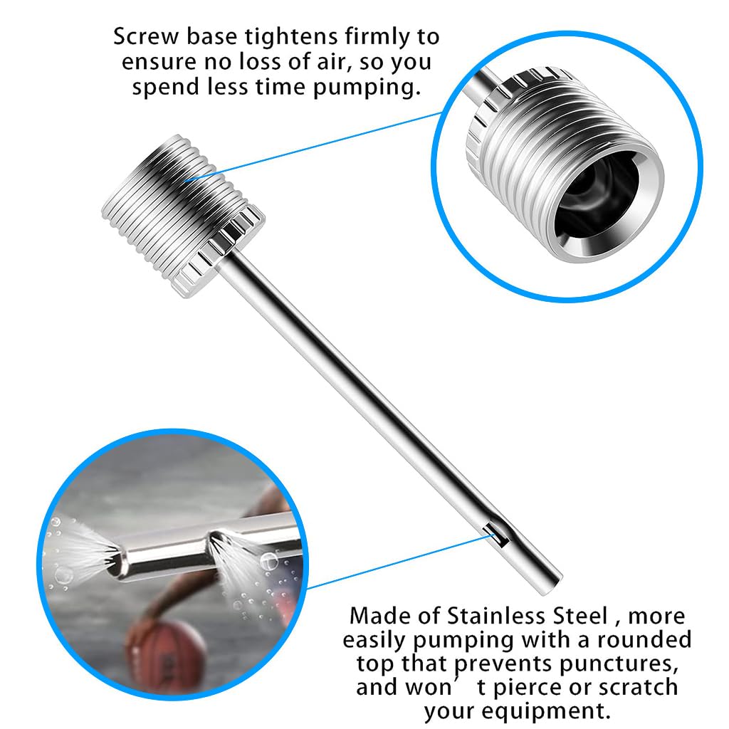 Optifit 30pcs Football Pin with Box, Stainless Steel Football Pump Pin for Blowing Up Football, Basketball, Soccer, Volleyball, Netball, Handball, Universal Inflation Needle