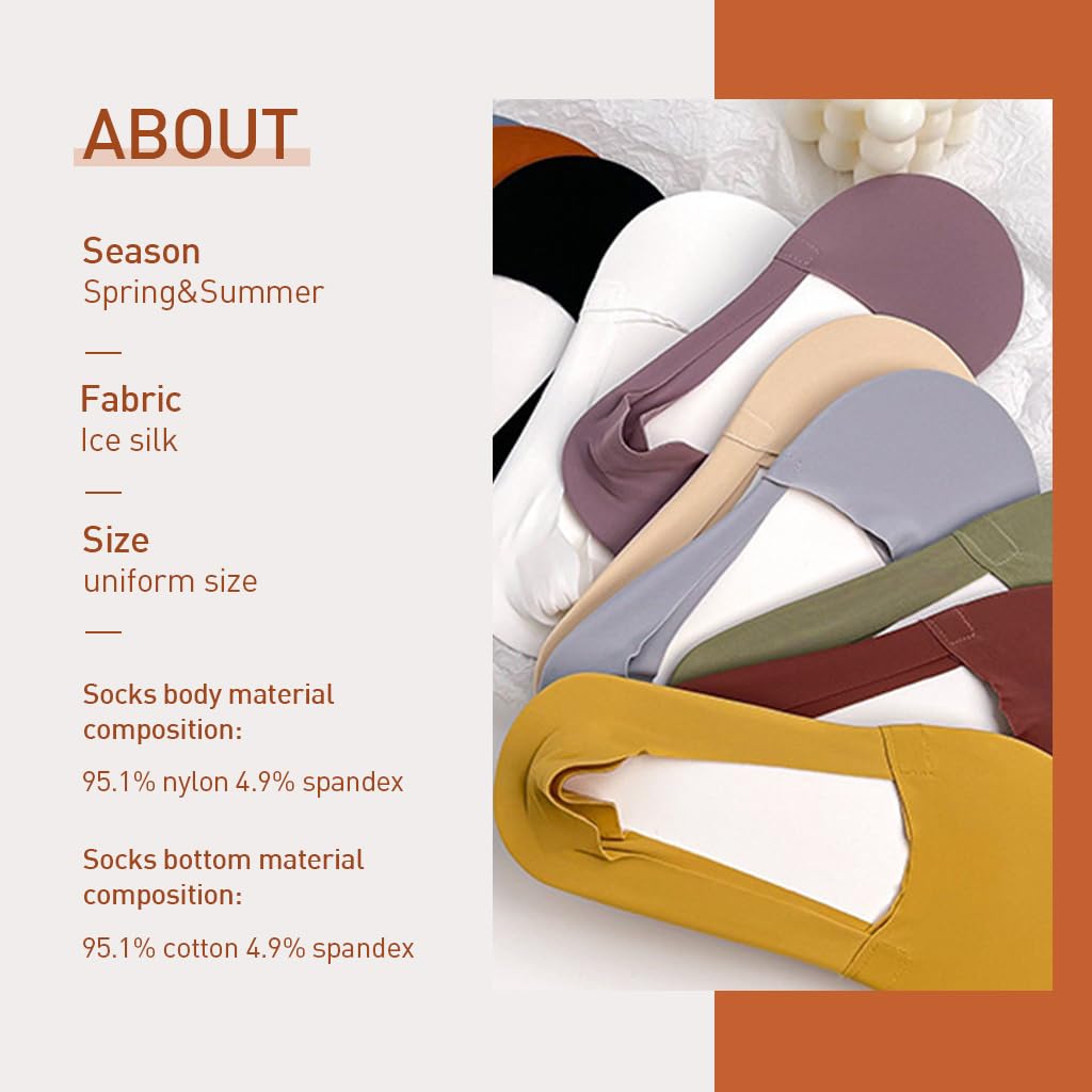 PALAY No Show Socks for Women Summer Low Cut Socks Non Slip Invisible Hidden Sock Cool Comfort Breathable No Show Liner Socks with Anti-Slip Silicone Strip - 10 Pairs