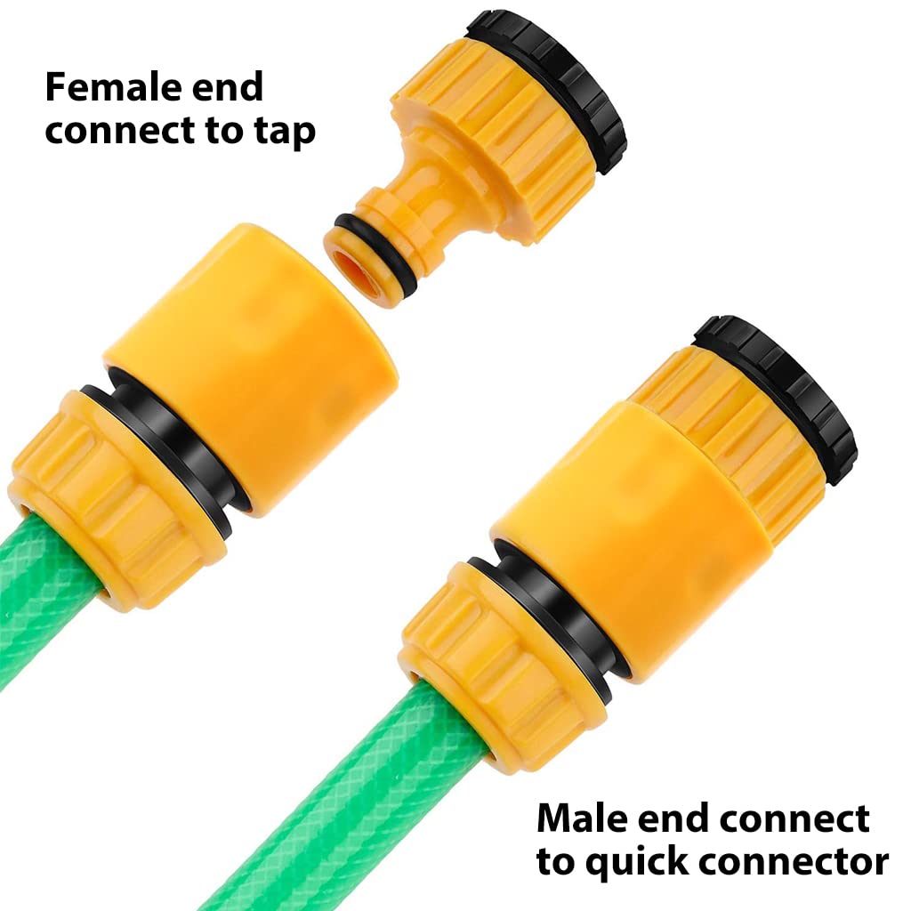 HASTHIP 12Pcs Hose Pipe Connectors with Garden Hose Nozzle for Tap & Garden Hose, 5 Hose Quick Connector, 1 Hose Waterstop Connector, 2 Double Male & 2 Hose Connector for Car Wash Garden Irrigation