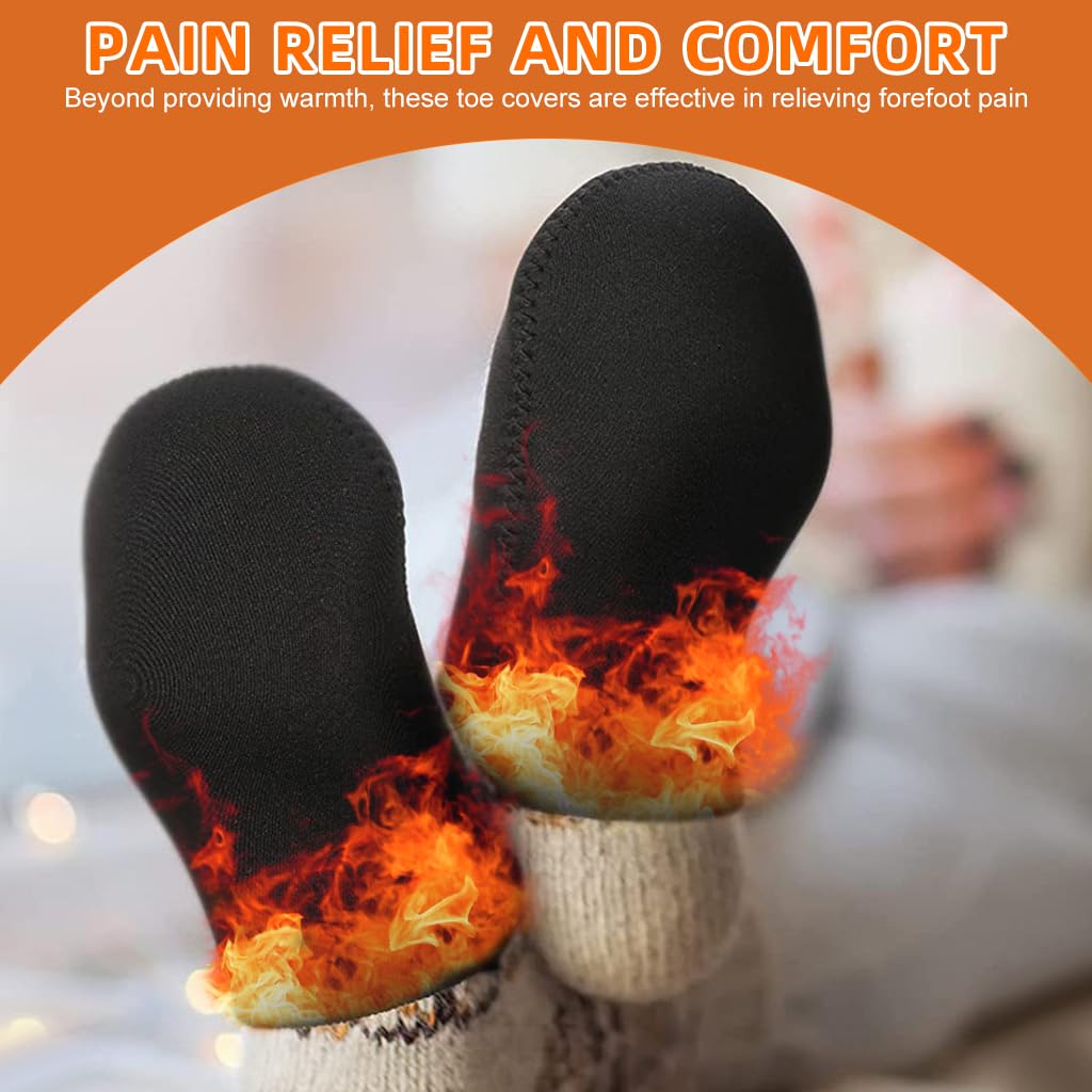 Proberos 2Pcs Winter Toe Warmers Thermal Neoprene Toe Covers Toe Warmer for Adults Forefoot Warm Cover for Pain Relief Reuseable Toe Warmers, 15.5x11.5cm