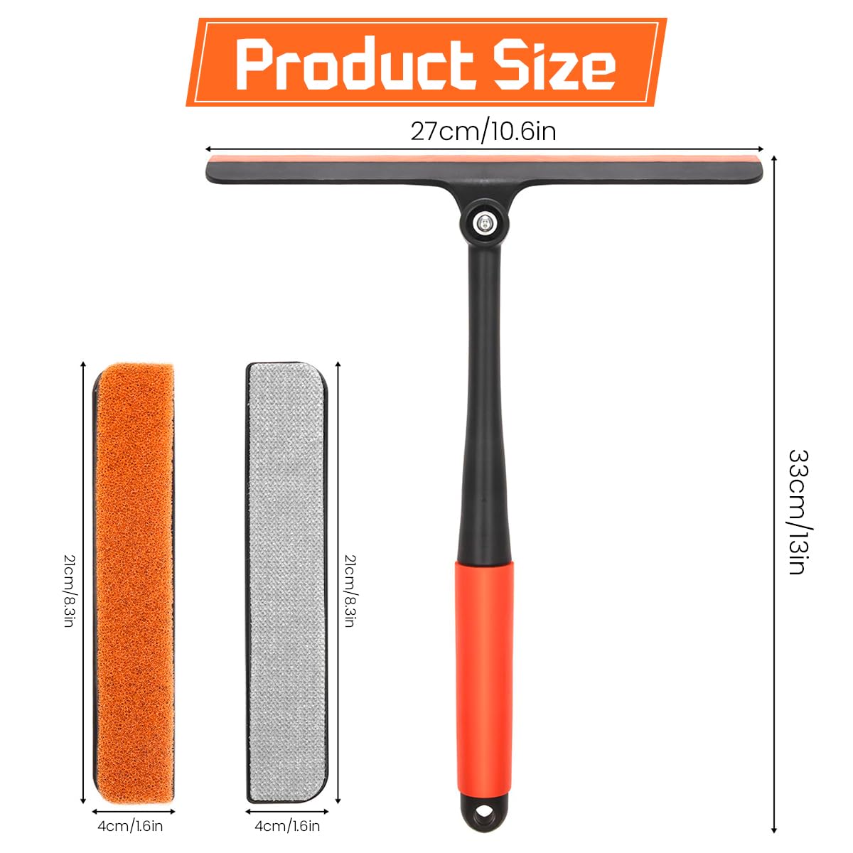 HASTHIP 3 in 1 Shower Squeegee Glass Window Cleaner Window Cleaning Brush Squeegee Glass Scraper Wiper Rotating Multifunctional Window Mesh Screen Clean