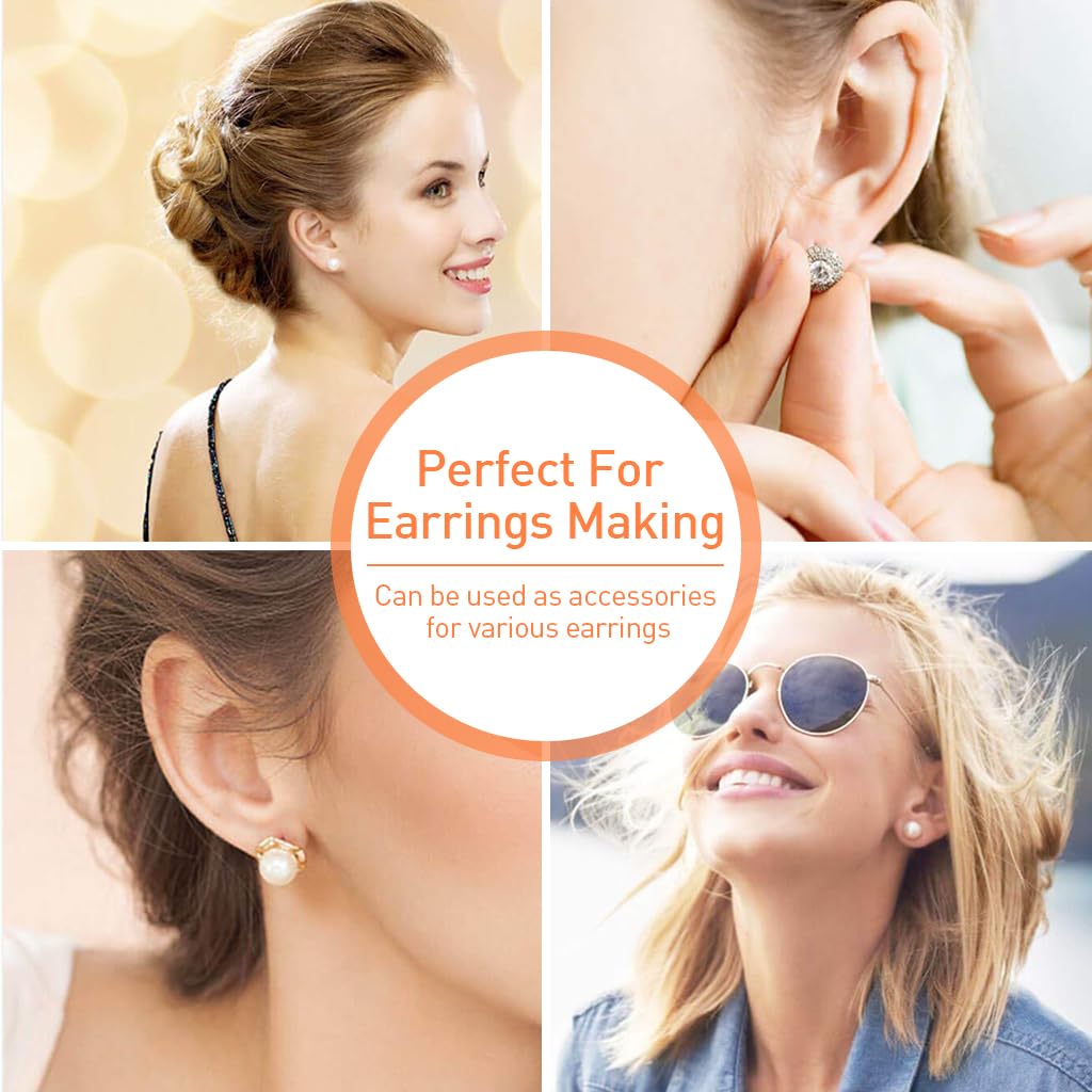 MAYCREATE 2000 Pieces DIY Earring Posts and Backs Golden and Silver Earring Posts and Backs Kit with 3 Sizes Stainless Steel Round Ear Stud Backs, Rubber Ear Stud Stoppers, Butterfly Earring Backs