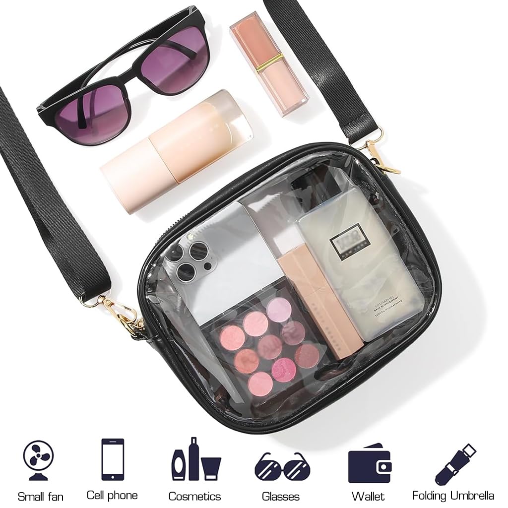 PALAY Crossbody Bag For Women Messenger Bag Waterproof Sling Bag for Women with Adjustable Shoulder Strap Transparent Purse Clear Bags