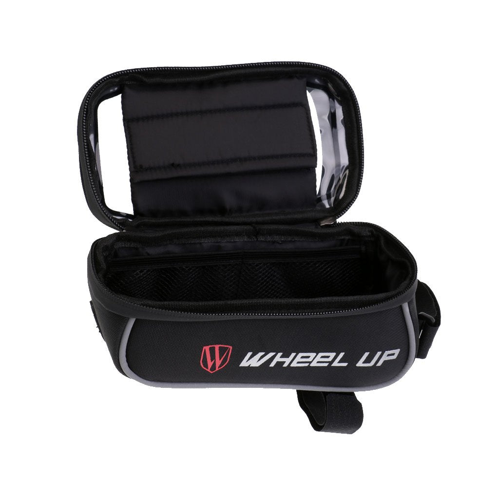 Proberos PLAY HARD Waterproof, Headphone Hole, Thermoplastic Polyurethane (TPU) Touch Screen, Bicycle Bag Frame Bags Suitable for Smartphones Within of 6 inches (Black)