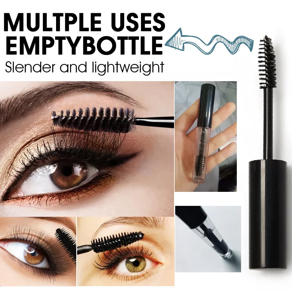 MAYCREATE 10ml Plastic Empty Mascara Tube Wand Eyelash Cream Container Bottle for Castor Oil Brush Kit Combo with Funnels Mascara Eyeliner For Women