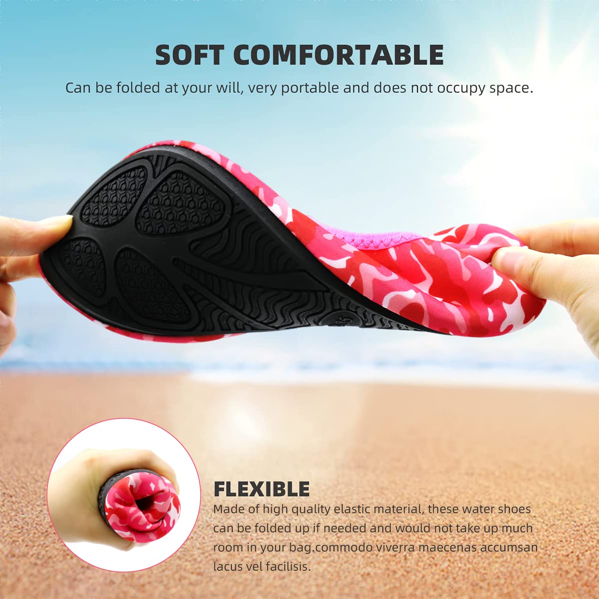 PALAY Water Shoes for Men Women, Quick Dry Barefoot Aqua Yoga Socks, Outdoor Thicken Anti-slip TPR Rubber Sole Breathable Aqua Socks for Surfing Yoga Indoor Fitness(UK2-2.5)