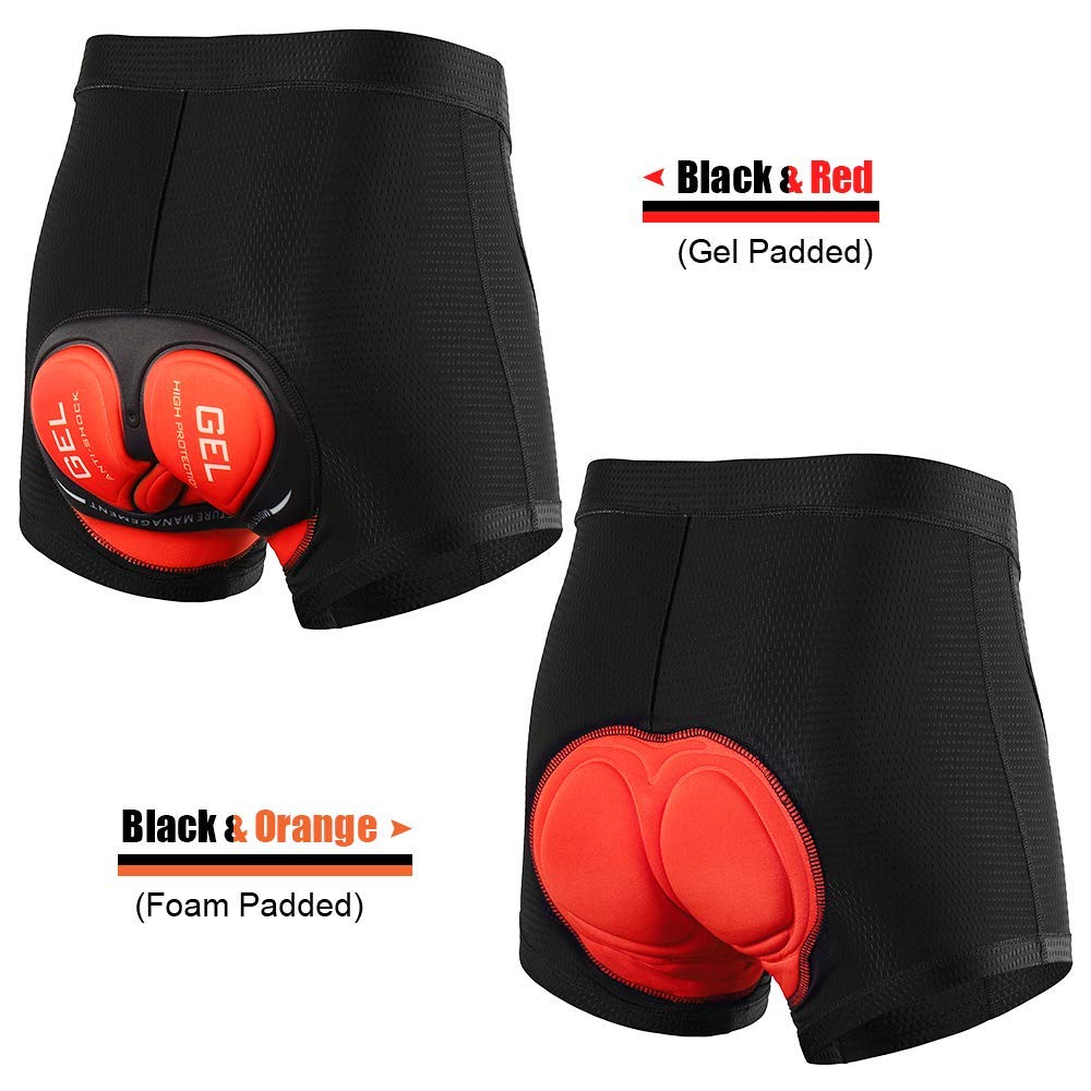 Proberos Cycling Shorts for Men & Women with 3D Gel Padded, Sillicone and Foam Padded Underwear for Cycling, Anti-Slip Leg Grips and Sweat Resistant Bike Shorts(M)