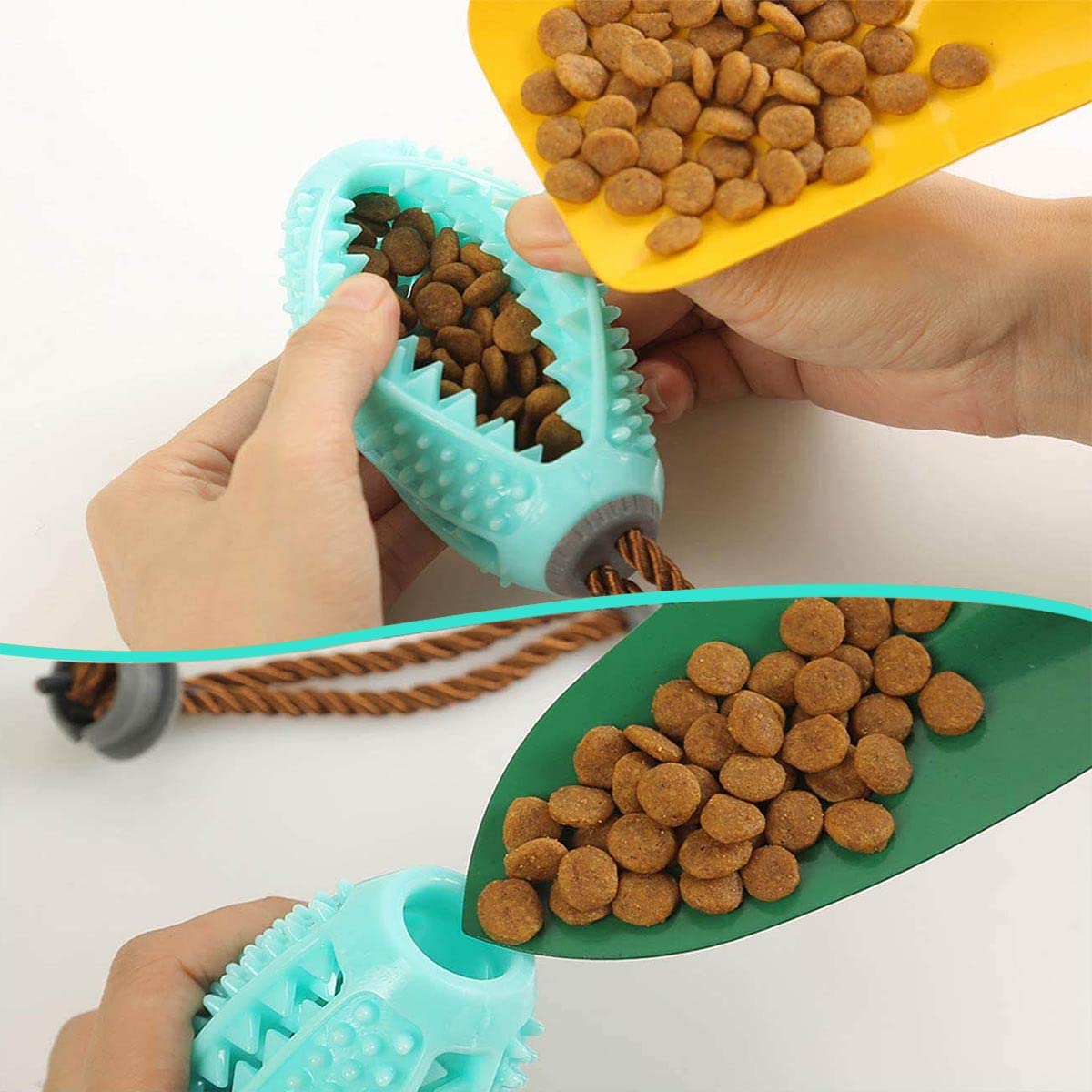 Qpets 12CM Length Dog Chew Toy Dog Interactive Toys Dog Molar Toy Chewing Toy TPR Safe Material Teeth Cleaning Toy for Large,Medium, Small Dog,Indestructible Puppy Teething Toy
