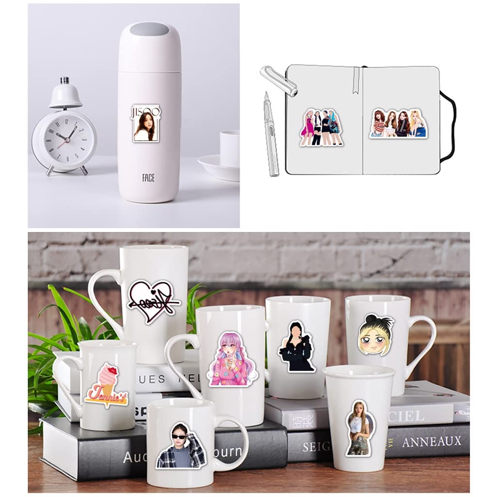 HASTHIP 100Pcs Blackpink Sticker Figures Set - Cool Fashionable Decorative Stickers for Sketchbook, Music Album, Laptop, and More! Perfect Gift for Blackpink Fans