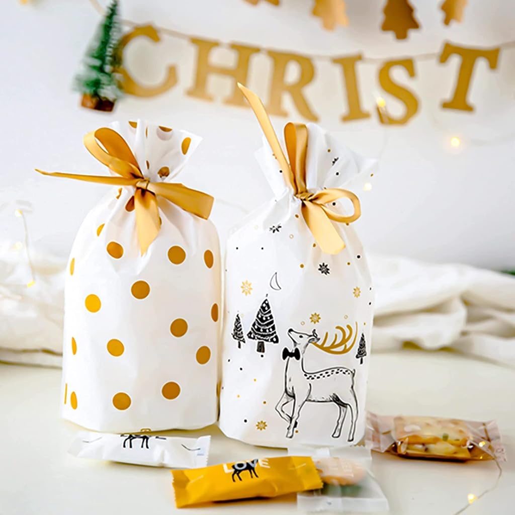 ZIBUYU® Pack of 25 Gift Bags with Drawstring Candy Bags