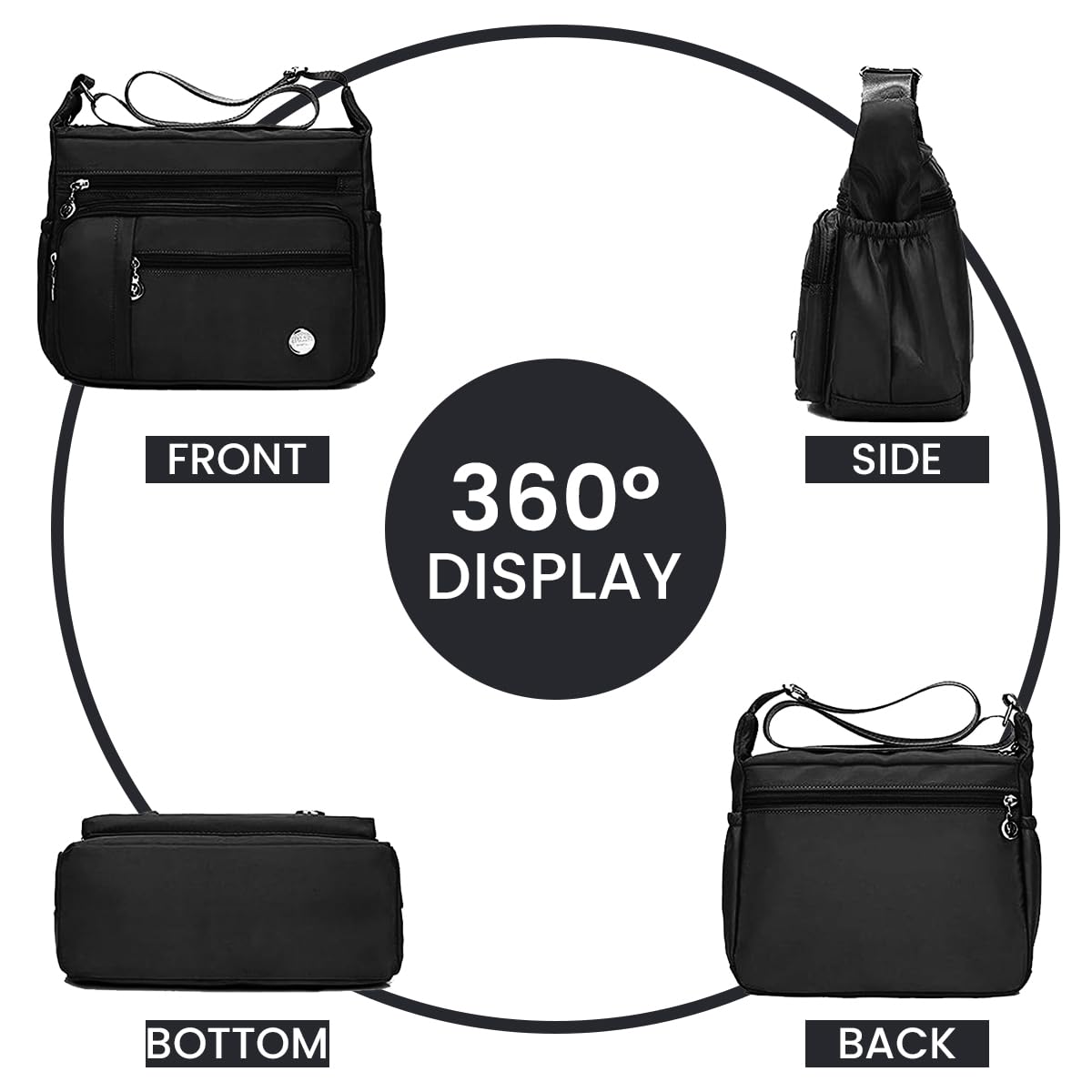 PALAY Women Shoulder Handbag Roomy Multiple Pockets Bag Ladies Crossbody Purse Fashion Tote Top Handle Satchel