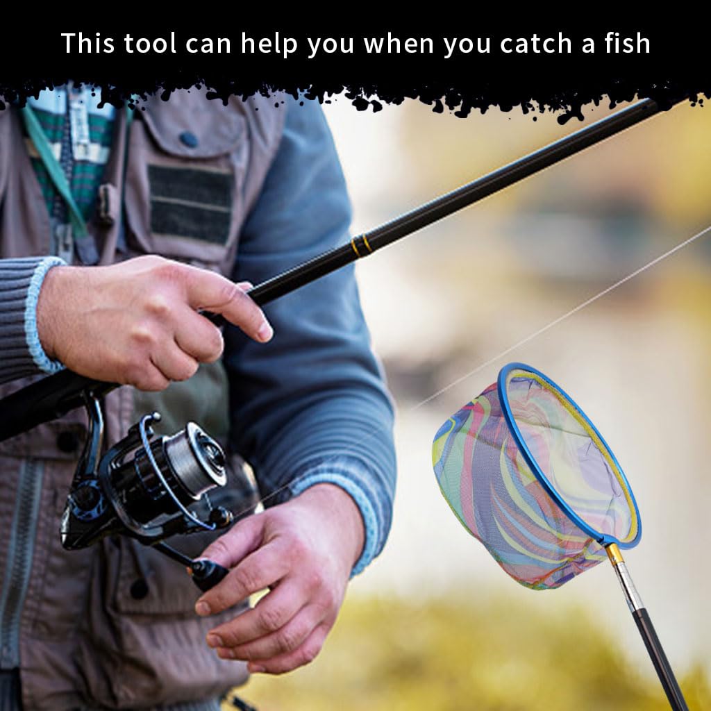 Proberos Fishing Net with Telescoping Pole Handle, Fishing Net Freshwater, Extend to 26-68 Inches, Fishing Accessories Butterfly Catching Releasing Nets for Kids Men Women Outdoor Garden Exploration