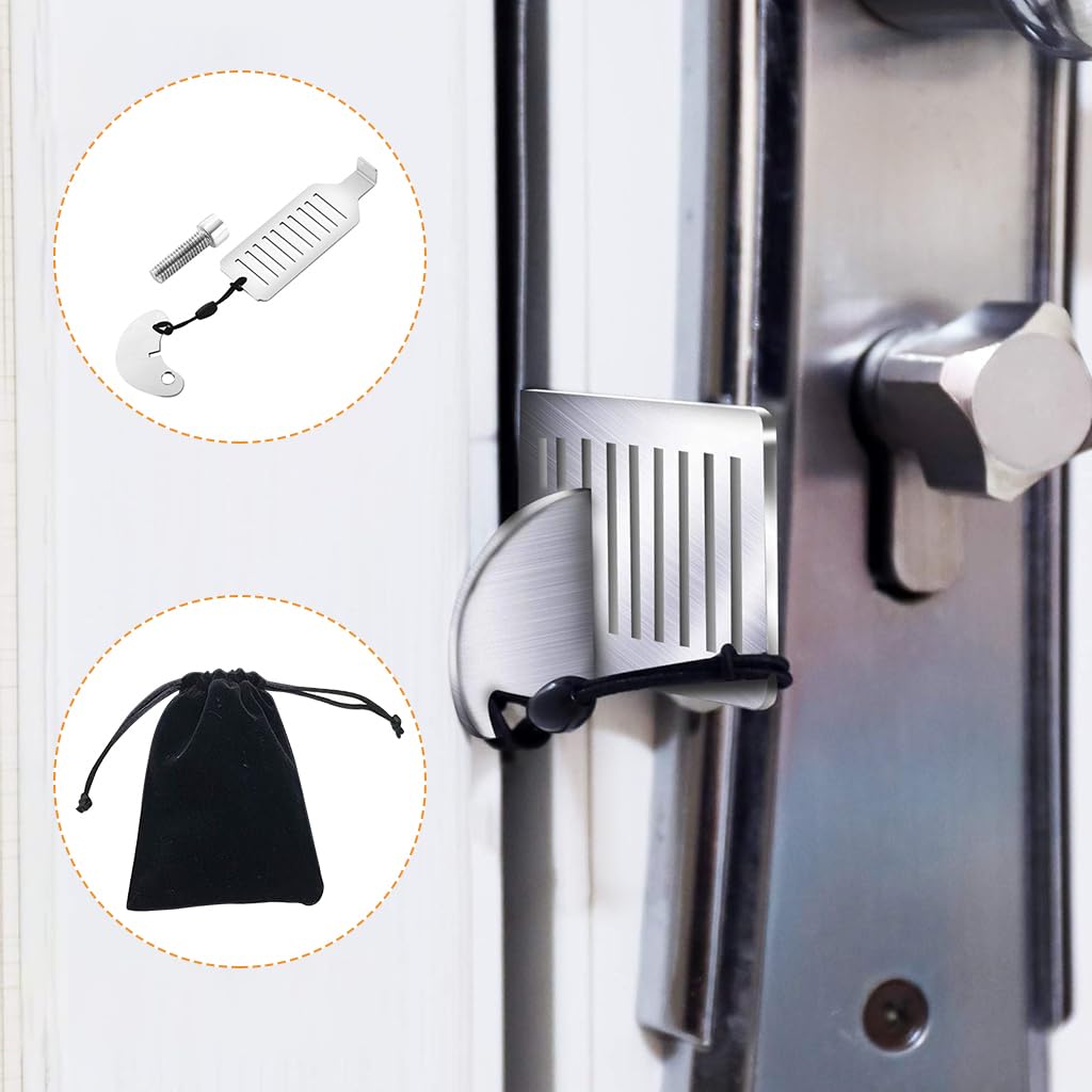 HASTHIP Door Lock Easy Door Latch Lock Portable Safety Latch Lock for Home, Apartment, Hotel, Prevent Unauthorized Entry, Additional Safety and Privacy Door Stopper