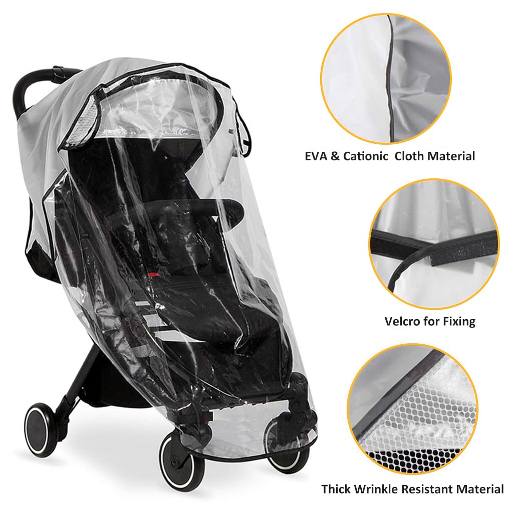 SNOWIE SOFT Baby Stroller Rain Cover Universal Waterproof Windproof Rainproof EVA Stroller Cover for Winter with Breathable Air Vent, Stroller Cover Protect from Sun Dust Snow, Stroller Accessories
