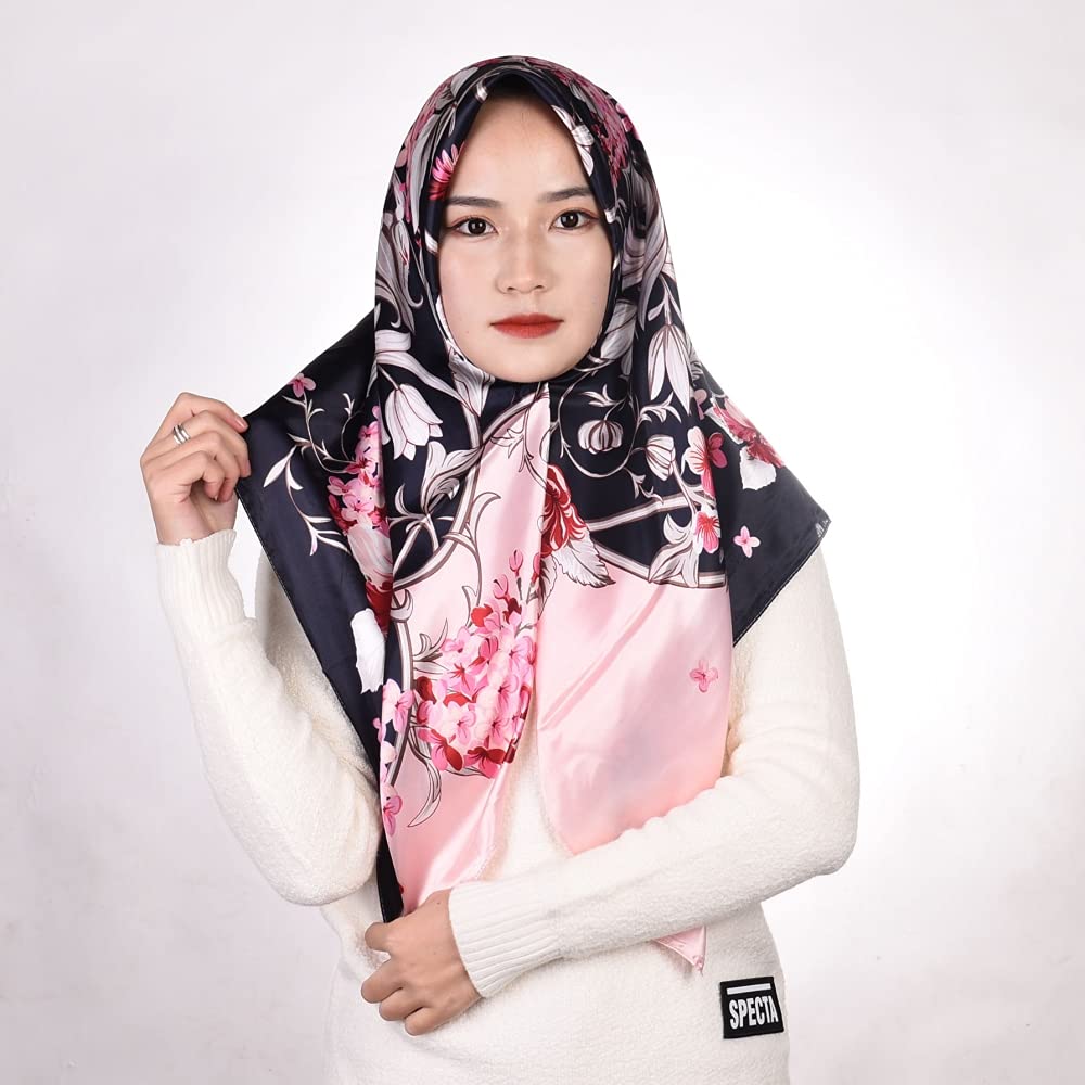 PALAY Scarf for Women Stylish Satin Square Silk Like Hair Scarves and Wraps Headscarf for Sleeping 90 * 90cm