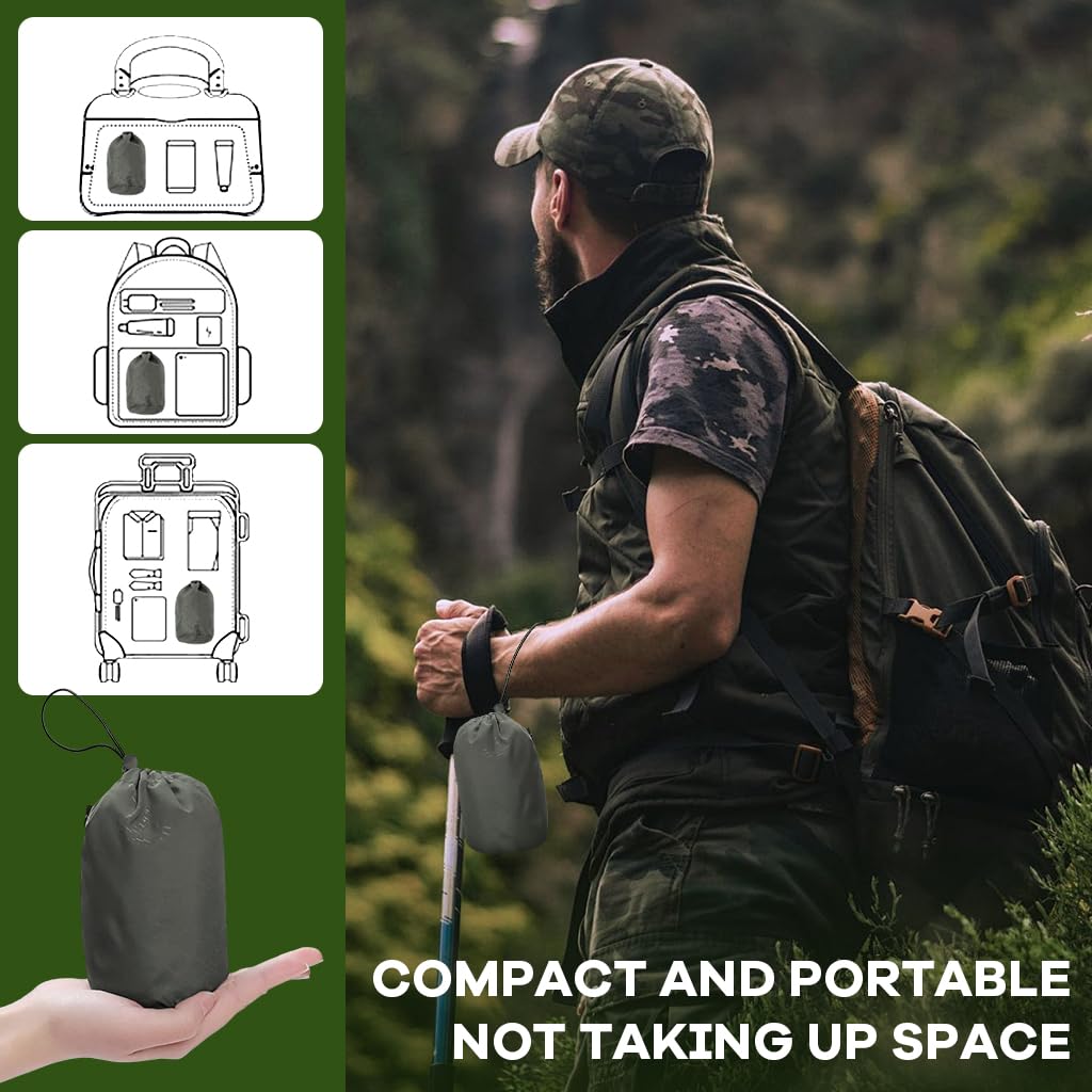 GUSTAVE Men Waterproof Jacket Summer UV Protection Jacket Ultra Light Outdoor Hoodie Jacket Camping Rainproof Sun UV Protection Jacket Quick Dry Long Sleeve Jacket for Camping, Hiking, 3XL
