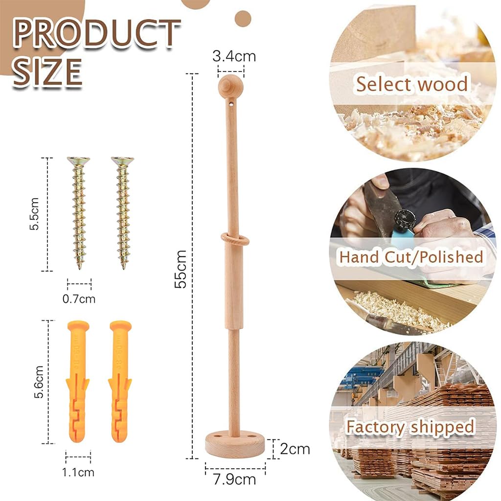 SNOWIE SOFT Wooden Wall Mounted Arm Baby Mobile Hanger Mobile Holder for Crib Hanging Toys for Babies, Crib Mobile Toy Hanger Beech Baby Crib Mobile Arm Cradle Toys Crib Hanger (Not Included Toys)