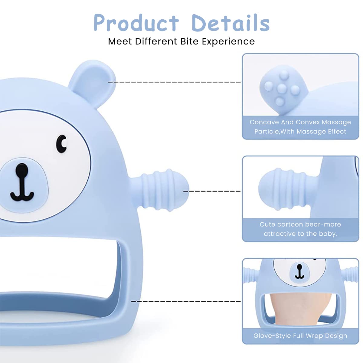 SNOWIE SOFT Baby Teether for 3+ Months Baby with Handle, BPA-Free Silicone Baby Teething Toy, Creative Cartoon Penguin Soft Baby Toys, Baby Chew Toys