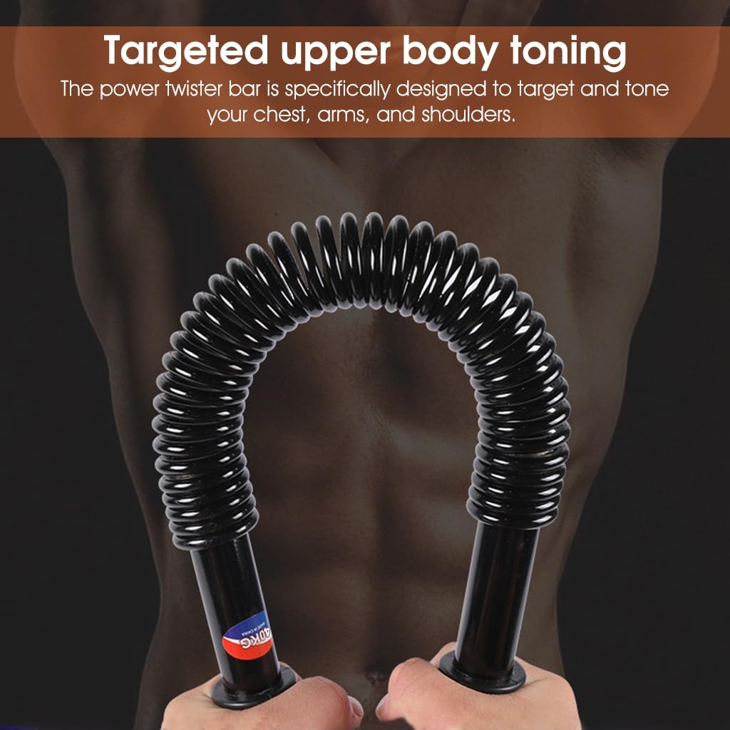 Optifit 40kg Power Twister Bar, Arm Strength Training Twister for Chest, Shoulders, Upper Body Strength Training Workout for Arm Builder, Professional Heavy Duty Power Twister Bar