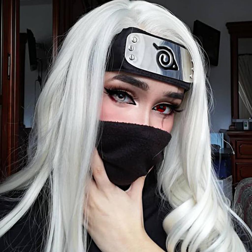 PATPAT Cosplay Props Ninja Headband & 10'' Kunai Weapon Prop Tie-Back Headband Metal Engraved Icon Headband and Kunai Prop Party Dressing-up Accessories Props Halloween Dressing Props