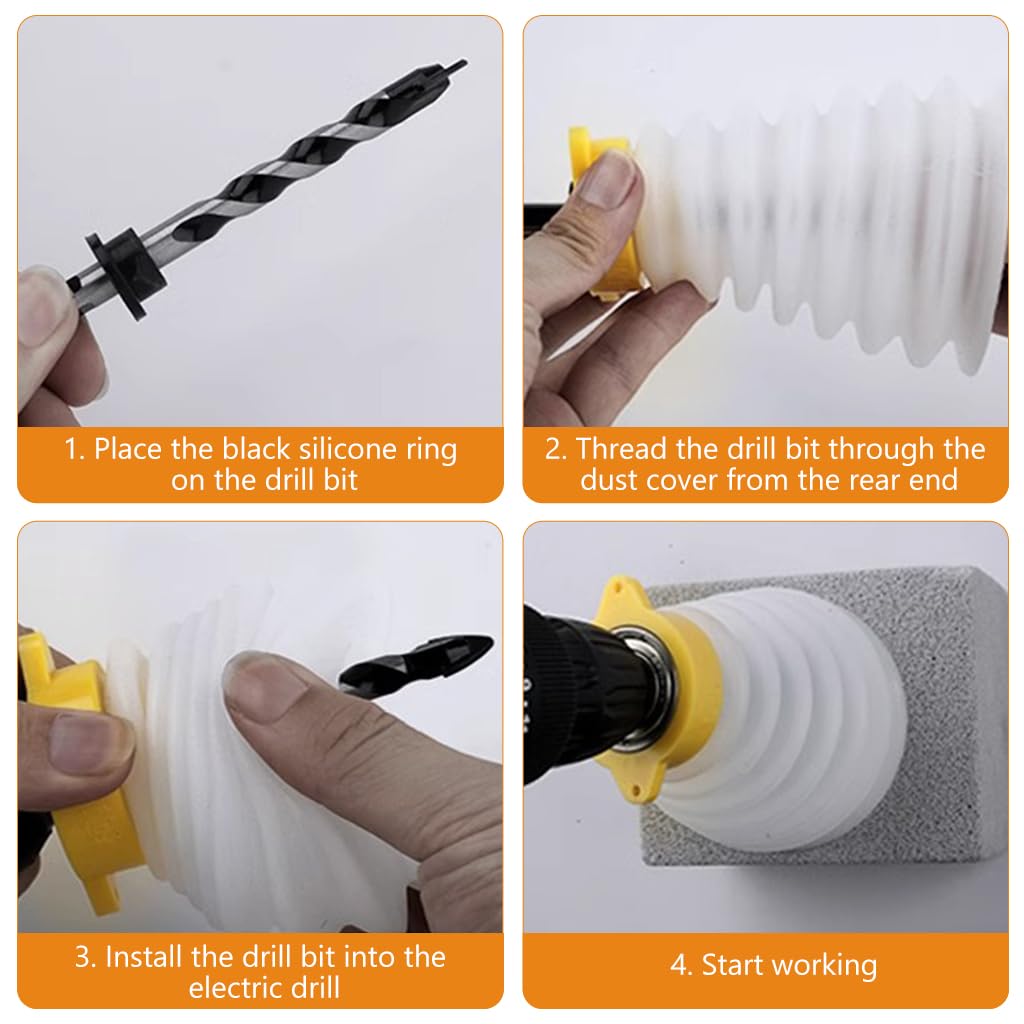Serplex Hole Saw Dust Bowl for 16cm/6.2'' Drill, Flexible Drill Dust Collector Drill Bit Cover Silicone Hole Saw Attachment Universal Drill Dust Catcher Dust Collector Chips Collector for Hole Saw