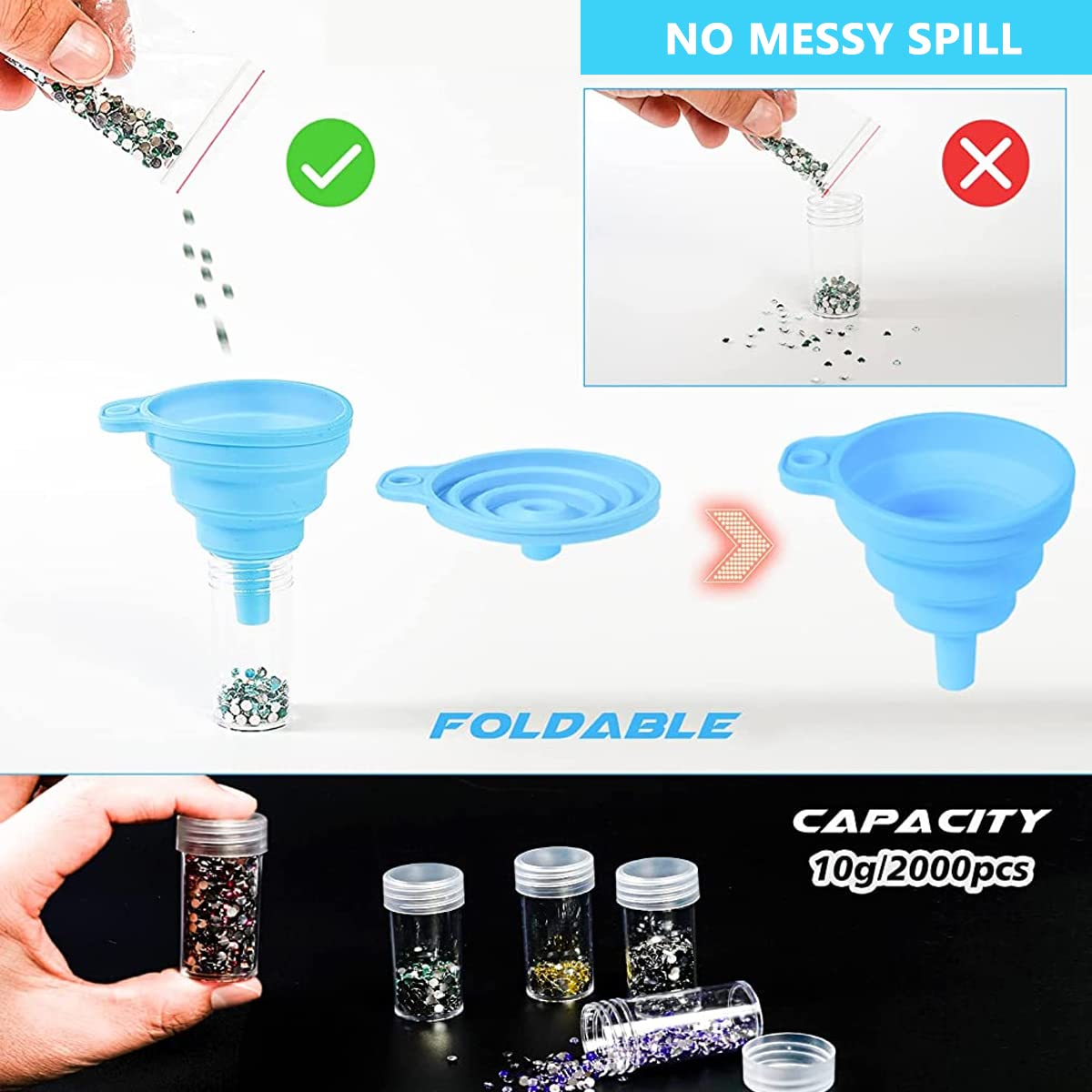 HASTHIP 5D Diamond Painting Tools and Accessories Kits with 30 Slots Diamond Painting Storage Container, Storage Bag, Diamond Painting Trays and Pens, Tweezer and Correction tools (Without Diamonds)