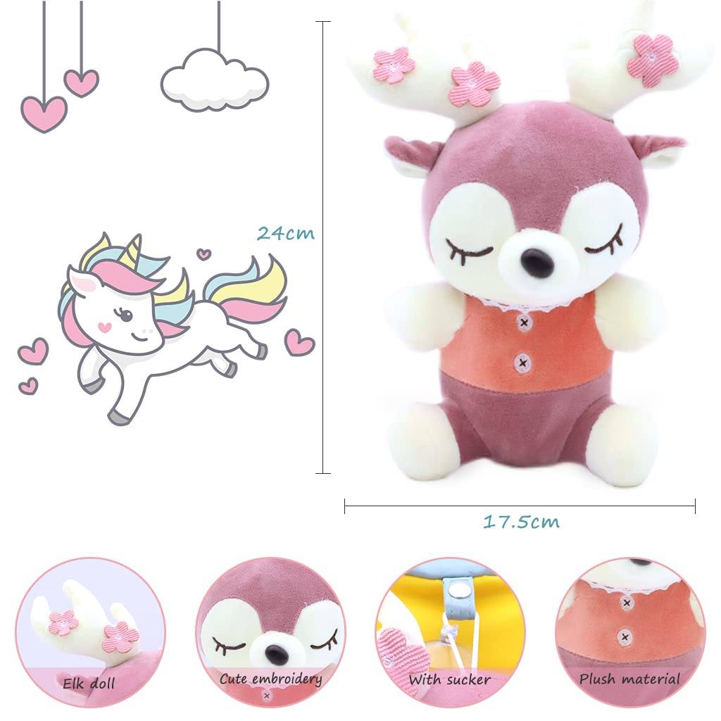 GUSTAVE Plush Bag with Cartoon Elk Stuffed Toy Detachable Cartoon Baby Backpack for Toddler Gift,Kids,Girls & Boys,2 to 3 Years Old Kid 22 by 26cm