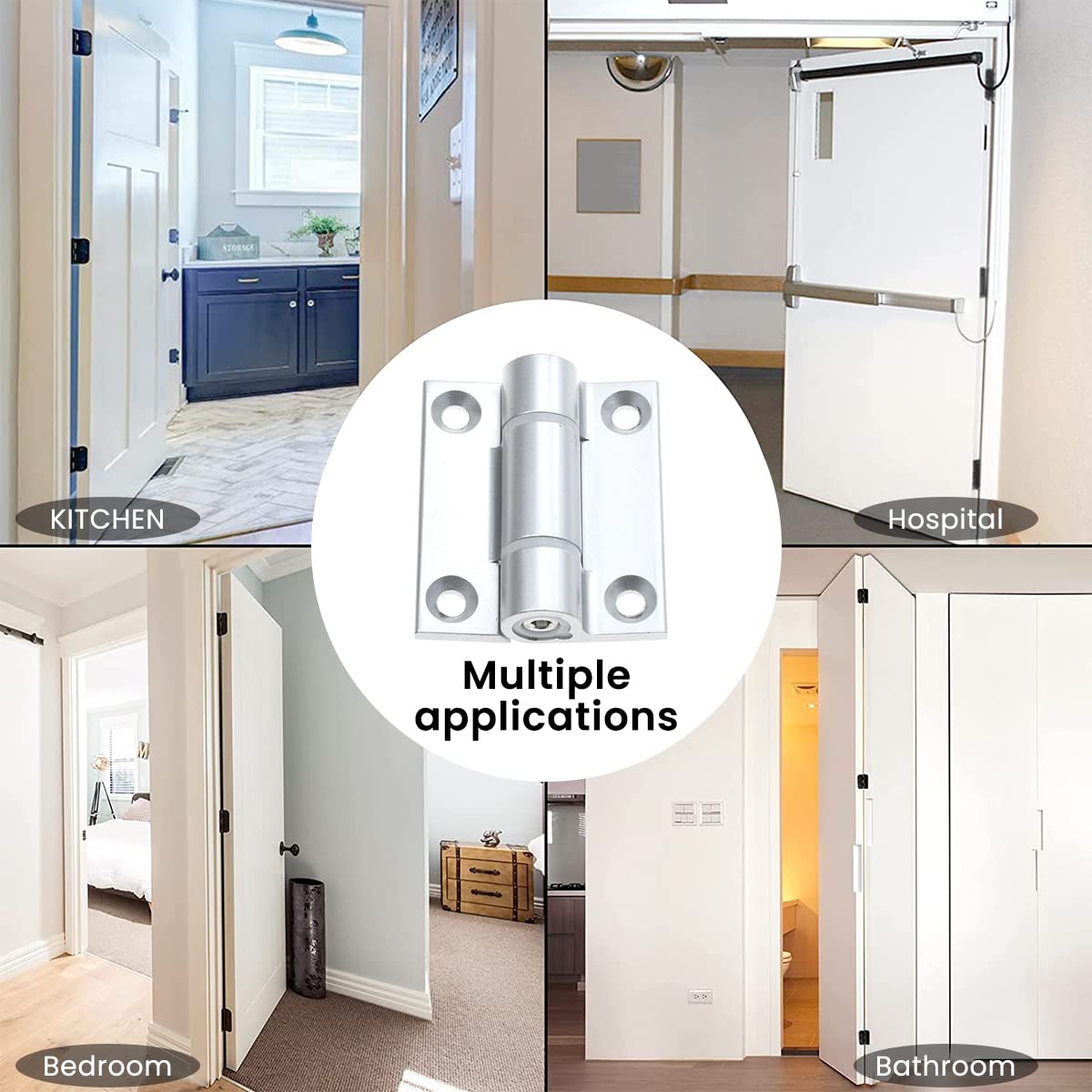 HASTHIP Door Hinges for Interior Door, 6.5 * 5.5cm Heavy Duty Spring Hinges for Interior and Exterior Doors, Black (Not Include Crews)