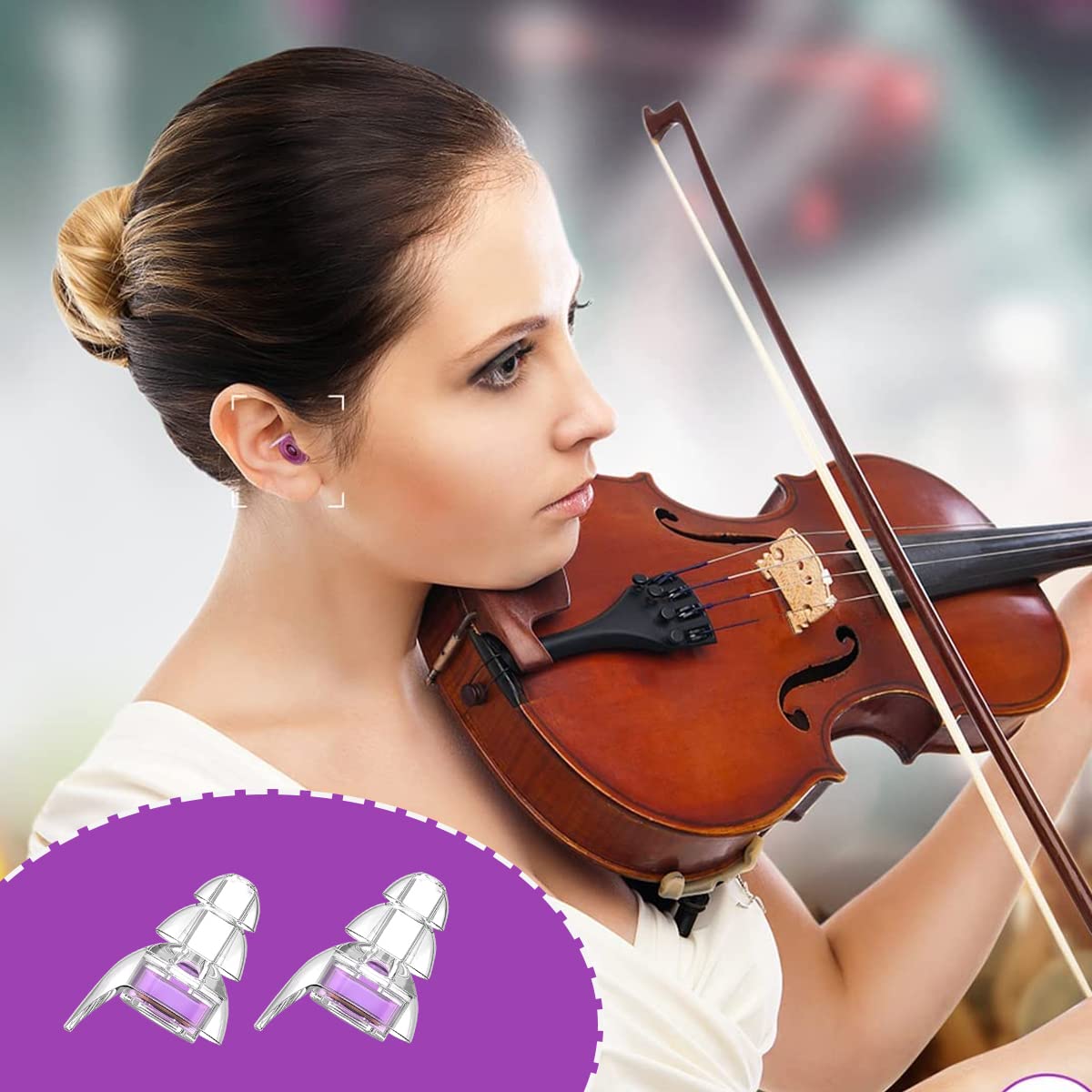 HANNEA High Fidelity Concert Earplugs, Reusable Musicians Ear Plugs, Hearing Protection Ear Plugs for Concerts, Musicians, Festival, DJs, Nightclub, Drummers and Raves Party