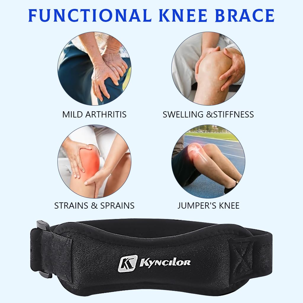 Proberos Patella Brace Adjustable Knee Brace for Men Women Patella Brace for Weightlifting Running Squatting Basketball Working Out, 1 Pcs Knee Brace