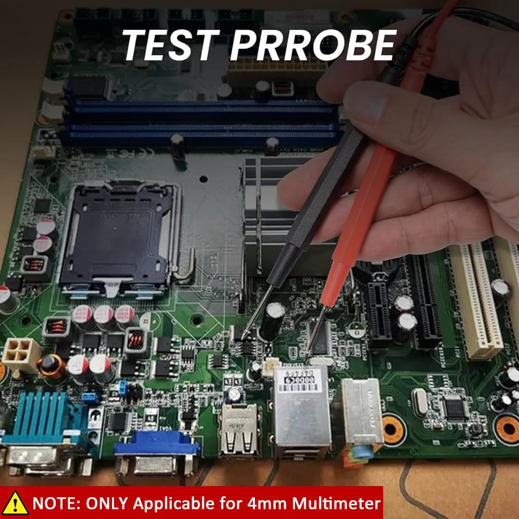 Serplex 16-in-1 Multimeter Test Leads Kit for 4mm Multimeter, Probes & Leads Set with 930mm Silicone Wires, Testing Probes, Alligator Clips & Banana Plugs for Electronics, Automotive &Circuit Testing