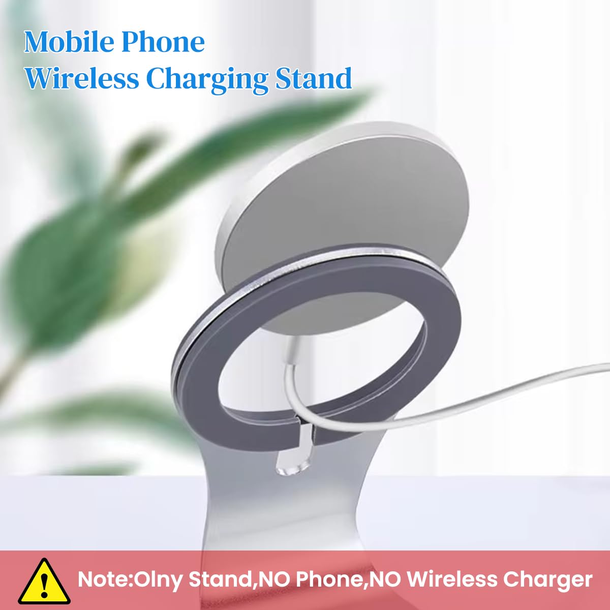 ZORBES Desk Phone Stand Magnetic Phone Holder Alloy Magnetic Ring Phone Holder Compatible with MagSafe Anti-slip Base Design Multi Purpose Strong Magnet Phone Holder for Home Office