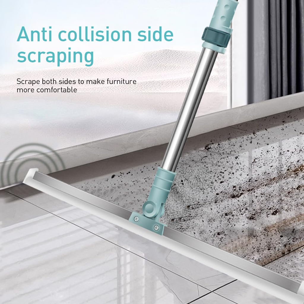 HASTHIP Bathroom Floor Silicone Broom Squeegee Silicone Floor Sweeping Squeegee Broom 19.6 inches Width Silicone Strip Broom Spotless Floor Broom Rotatable Floor Water Sweeping Squeegee