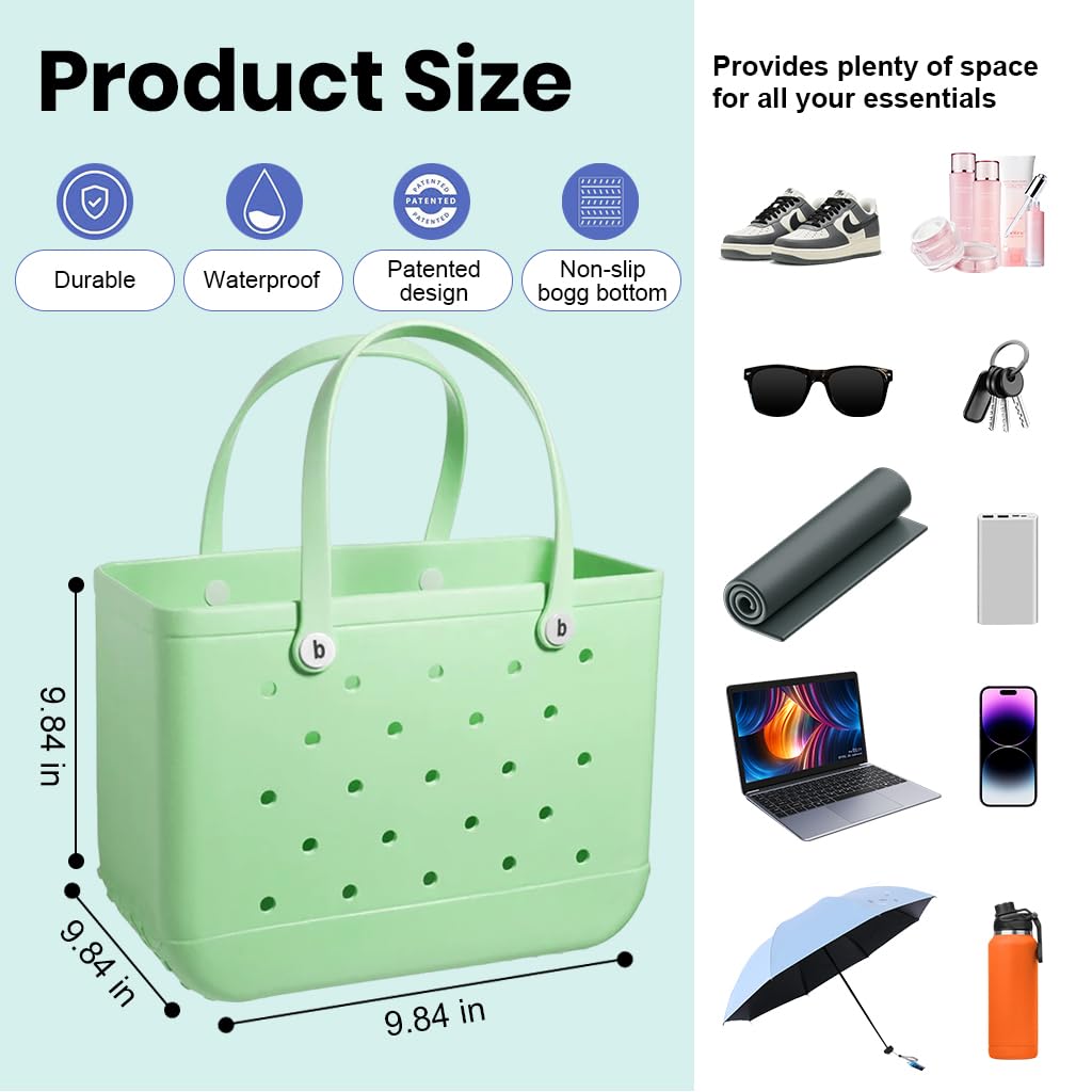 PALAY Shower Caddy Bag for Bathroom EVA Beach Caddy Bag Mesh Hole Waterproof Beach Handbag Storage Caddy Bag with Handle Shower Toiletry Bag Shower Caddy Basket Beach Hand Bag, 38x30x13cm