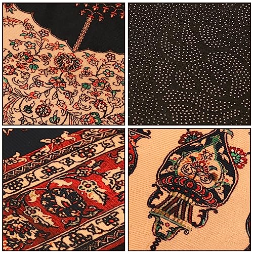 HASTHIP Prayer Mat for Muslims Anti Skid Prayer Rug Tassel Floor Carpet, Soft Thick Velvet Multipurpose Meditation Mat Islamic Ramadan Gift - 120 * 80cm