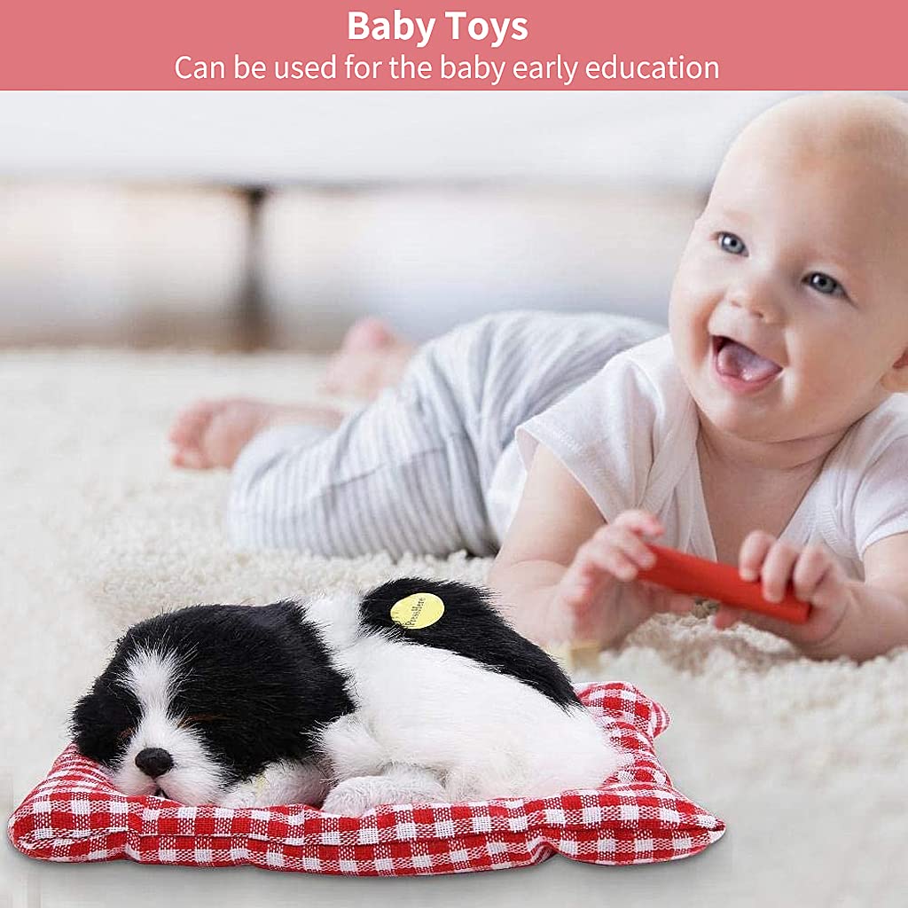 PATPAT Sleeping Cat Toy,Plush Dolls, Stuffed Toys Cute Simulation Doll Collection Bamboo Charcoal Stuffed Puppy Animals Toy with Mat(25*20cm) (Style 3)