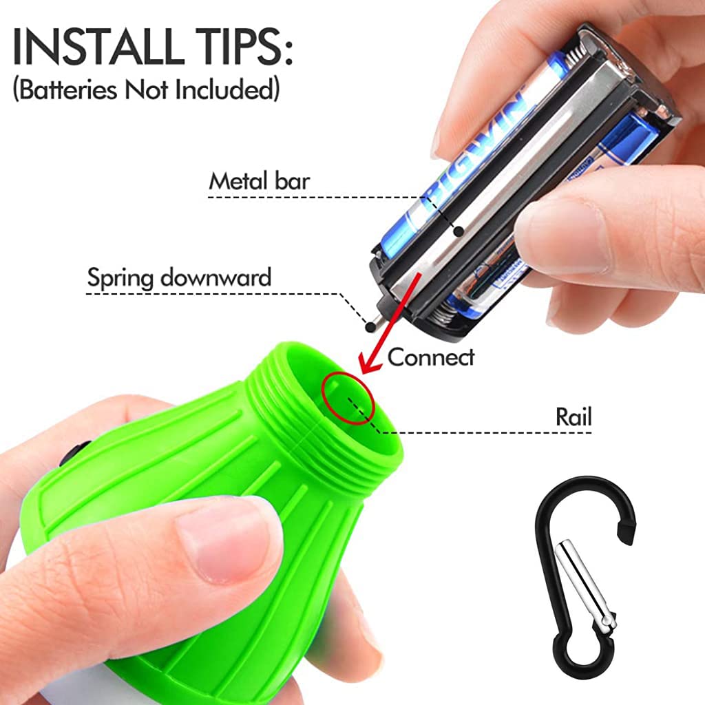 Proberos 2pack Camp Light with Carabiner, Battery LED Light Portable Lamp Emergency Lights for Camping Hiking Outdoor Home, Battery Powered(Battery Not Included)