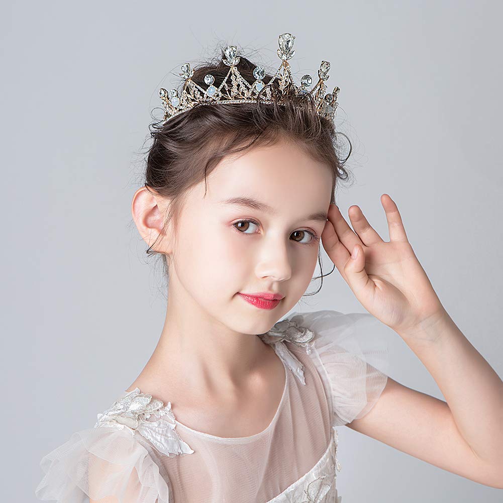 PALAY Princess Crown and Tiara for Women and Girls Queen Crown Prom Costume Tiara Rhinestone Crown for Bride for Festival Party Birthday (Gold)
