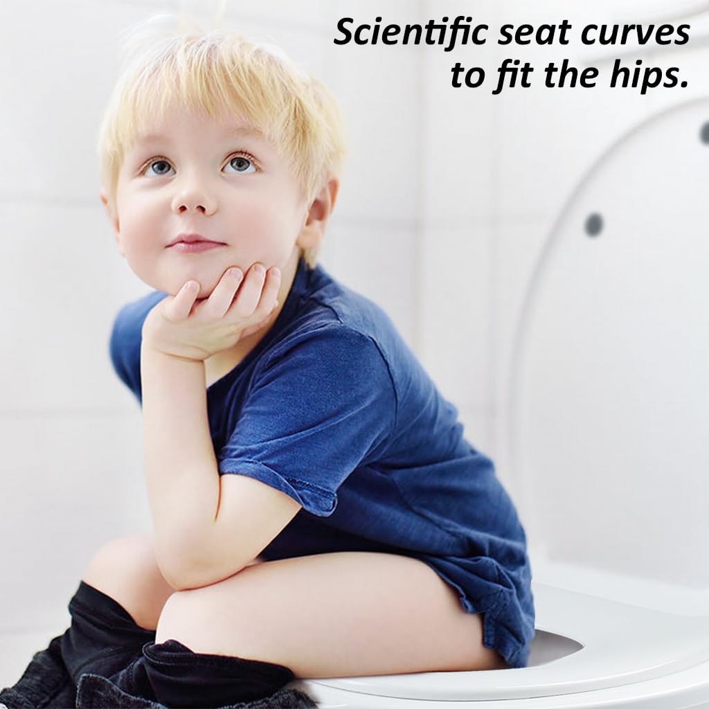 HANNEA Toilet Seat Cover 2 in 1 Hindware Toilet Seat for Kids & Adults, Commode Seat Cover with Built in Child Use, Commode Seat Toddler Potty Training Indian Toilet Seat Oval Toilet Accessories