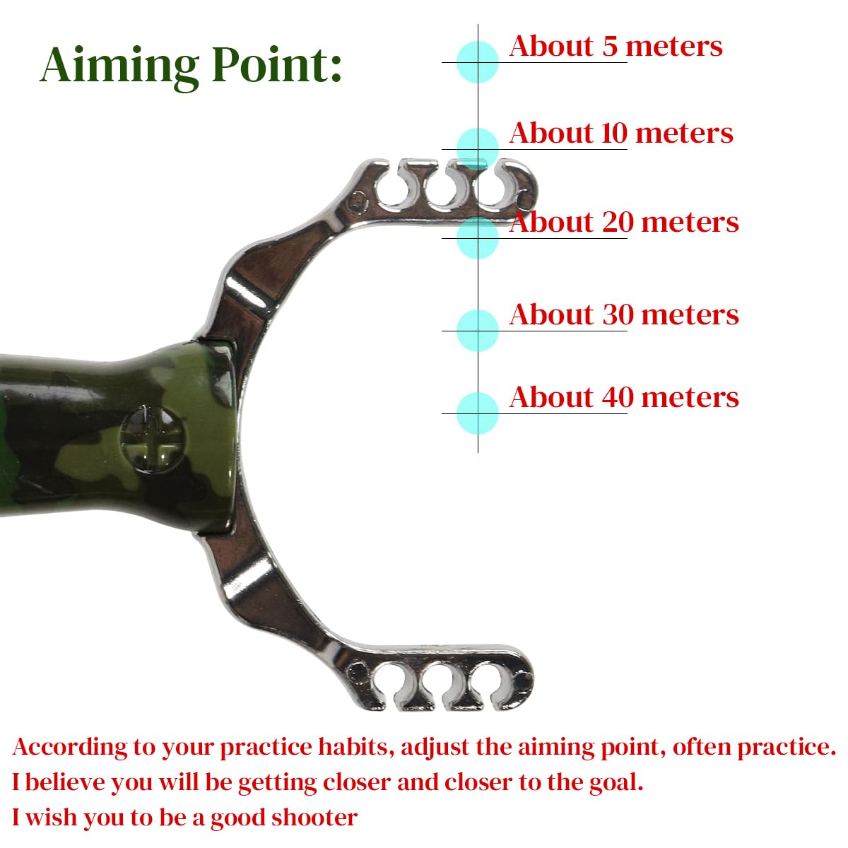 Proberos Slingshot with 3pcs Gulel Rubber Band
