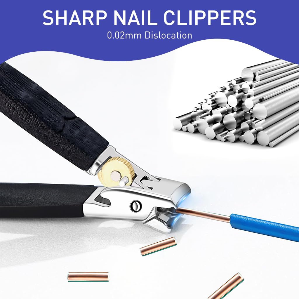 MAYCREATE Toenail Clipper Safety Lock Nail Clipper Heavy Duty Stainless Steel Nail Clipper Anti-splash Wide Jaw Nail Clipper for Thicker Nail, Toenail, Harden Nails