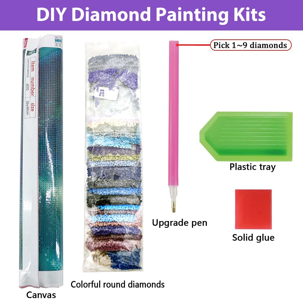 HASTHIP Diamond Painting Kit, 12x16inch White Tree of Life Diamond Painting, 5D Diamond Painting Kit for Adults & Kids, Very Suitable for Home Leisure and Wall Decoration, Gift for Kids and Adults
