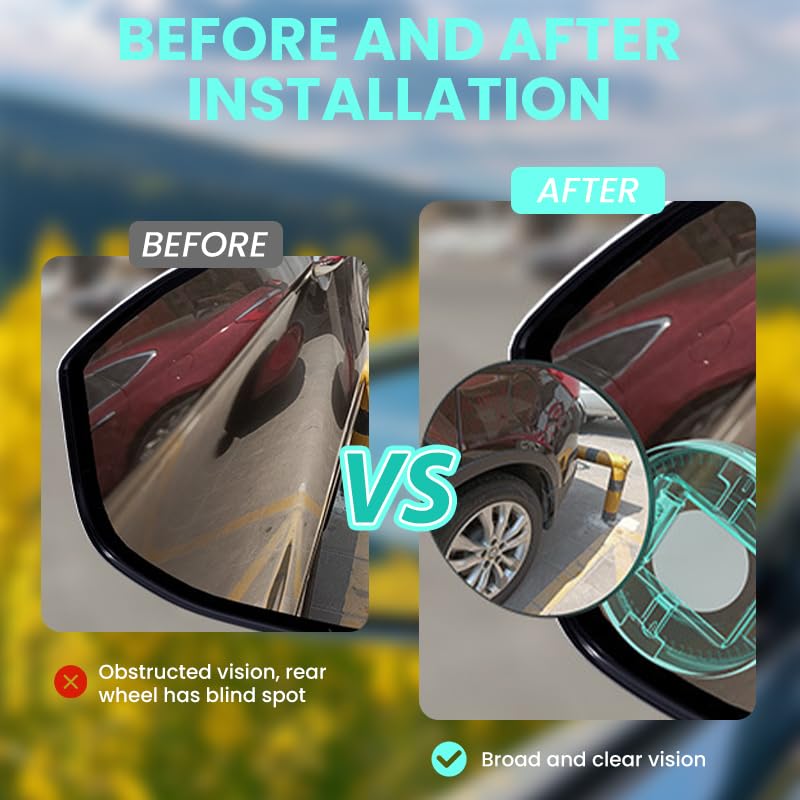 STHIRA® Car Accessories: Vacuum Suction Rear View Mirror, 360 Degree Adjustable Circular Mirror - Avoid Blind Zones for Secure Driving