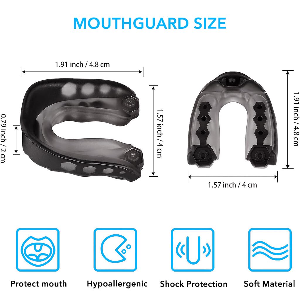 Optifit Mouth Guard for Boxing for Adult Teen Use, High-density EVA Moulded Sports Mouth Guard for Football, Lacrosse, Basketball, All Sports, Gel Teeth Guard, One Size for All