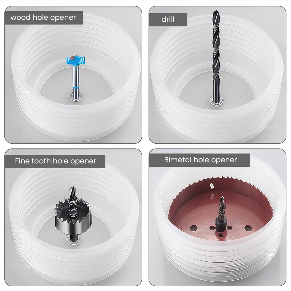Serplex Hole Saw Dust Bowl 15.5cm/6.1'' Diameter Large Universal Drill Dust Catcher Dust Collector Chip Collector Bowl for Hole Saw, with Handle, Hole Saw Dust Bowl Attachment, Not Include Hole Saw