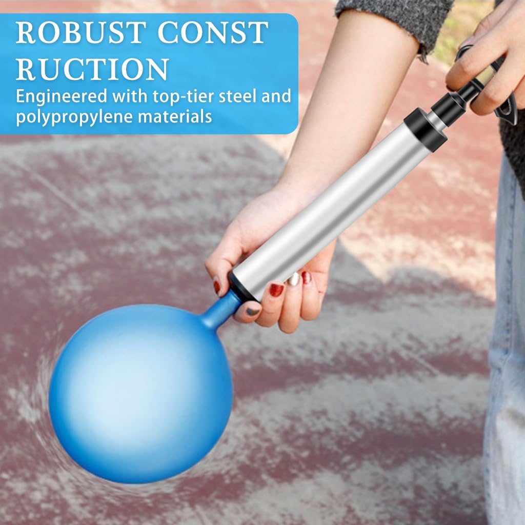 Proberos Manual Air Pump Basketball Air Pump 10 Inches Air Pump with Interchangeable Nozzles, Needles & Extension Hose Universal Air Pump for Basketball, Soccer Football, Tyre