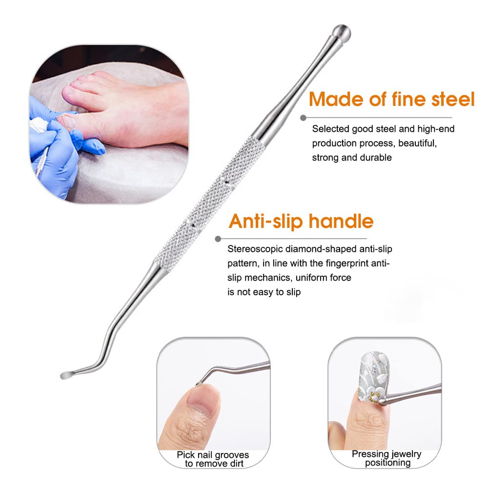 MAYCREATE Ingrown Toenail Clippers for Ingrown or Thick Toenails,Wide Jaw Opening Nail Clippers with Curved and Slant Straight Blade Edge, 6 PCS Stainless Steel Toe Nail Clipper for Men