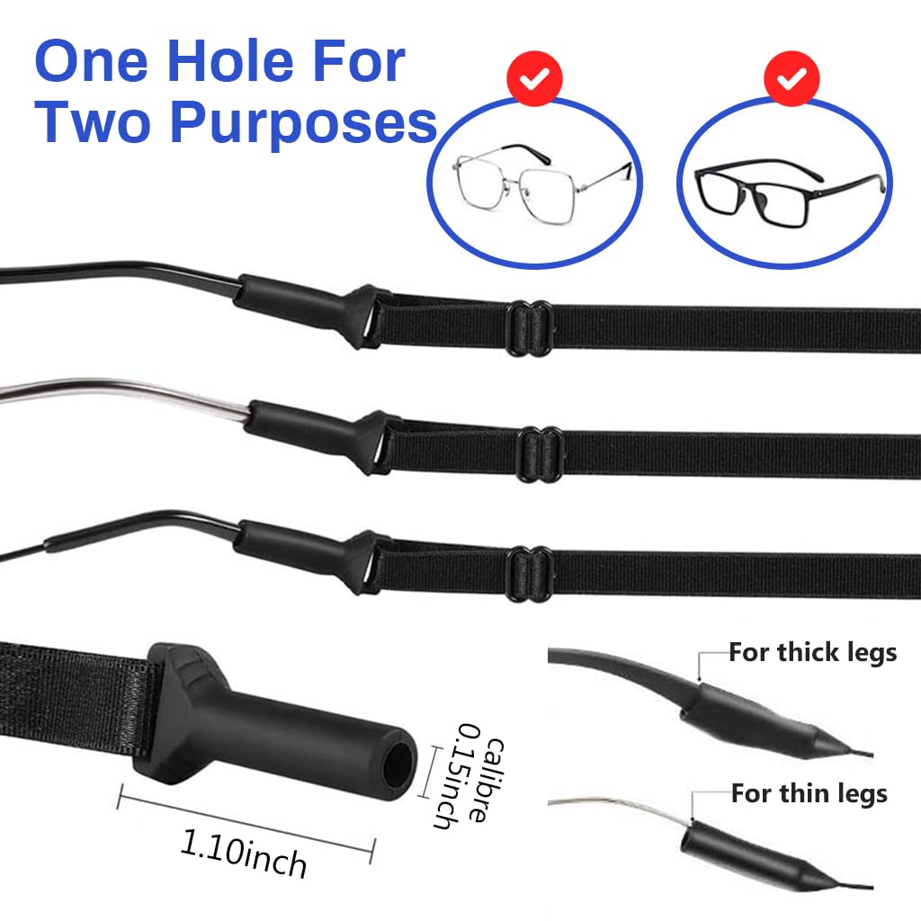 HASTHIP 3pcs Kids Specs Holder Adjustable Eye Glasses Straps Spectacle Chain Elastic Anti-slip Specs Holder Strap No Tail Eyewear Retainer for Kids Children